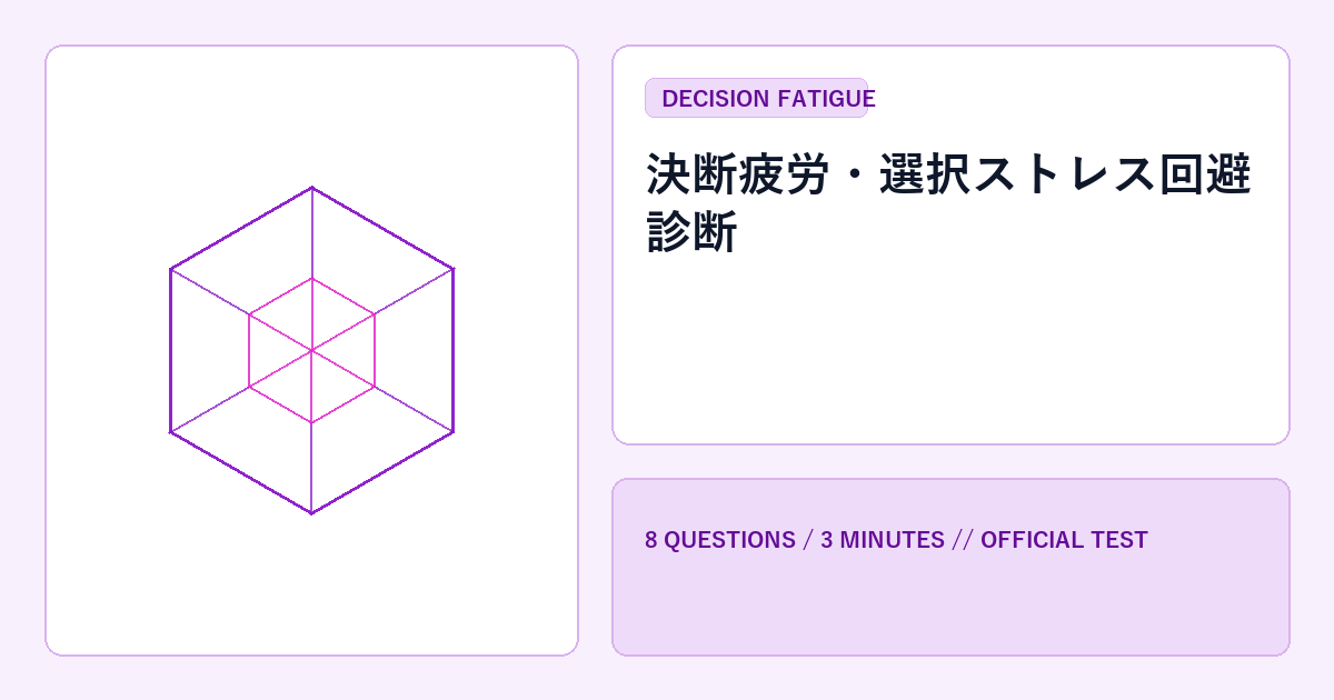 決断疲労・選択ストレス回避診断