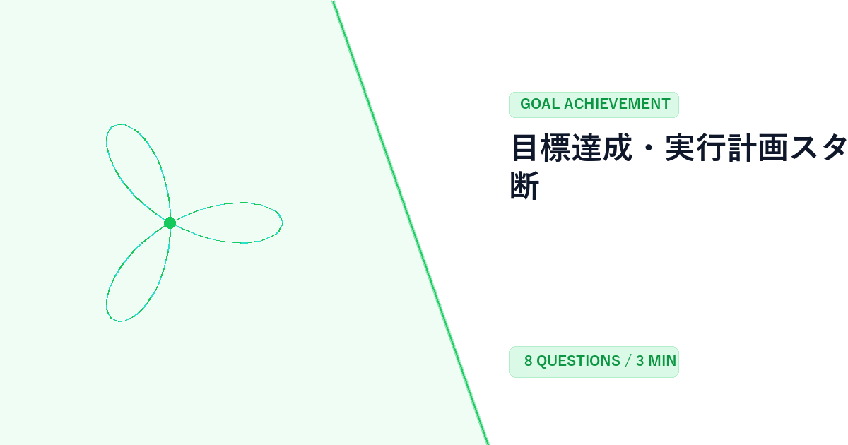 目標達成・実行計画スタイル診断