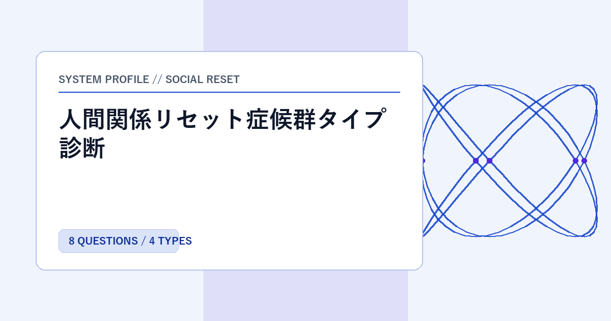 人間関係リセット症候群タイプ診断